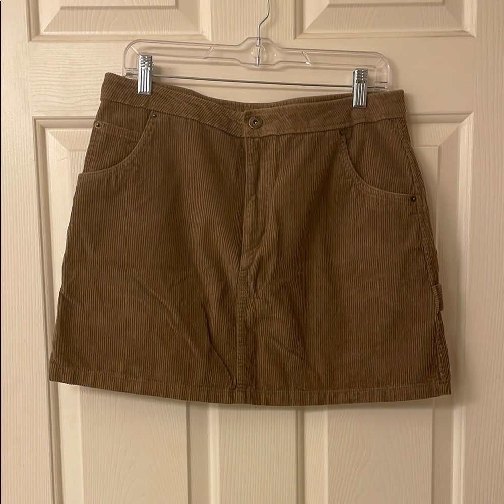 Vans Brown Corduroy Carpenter Mini Skirt